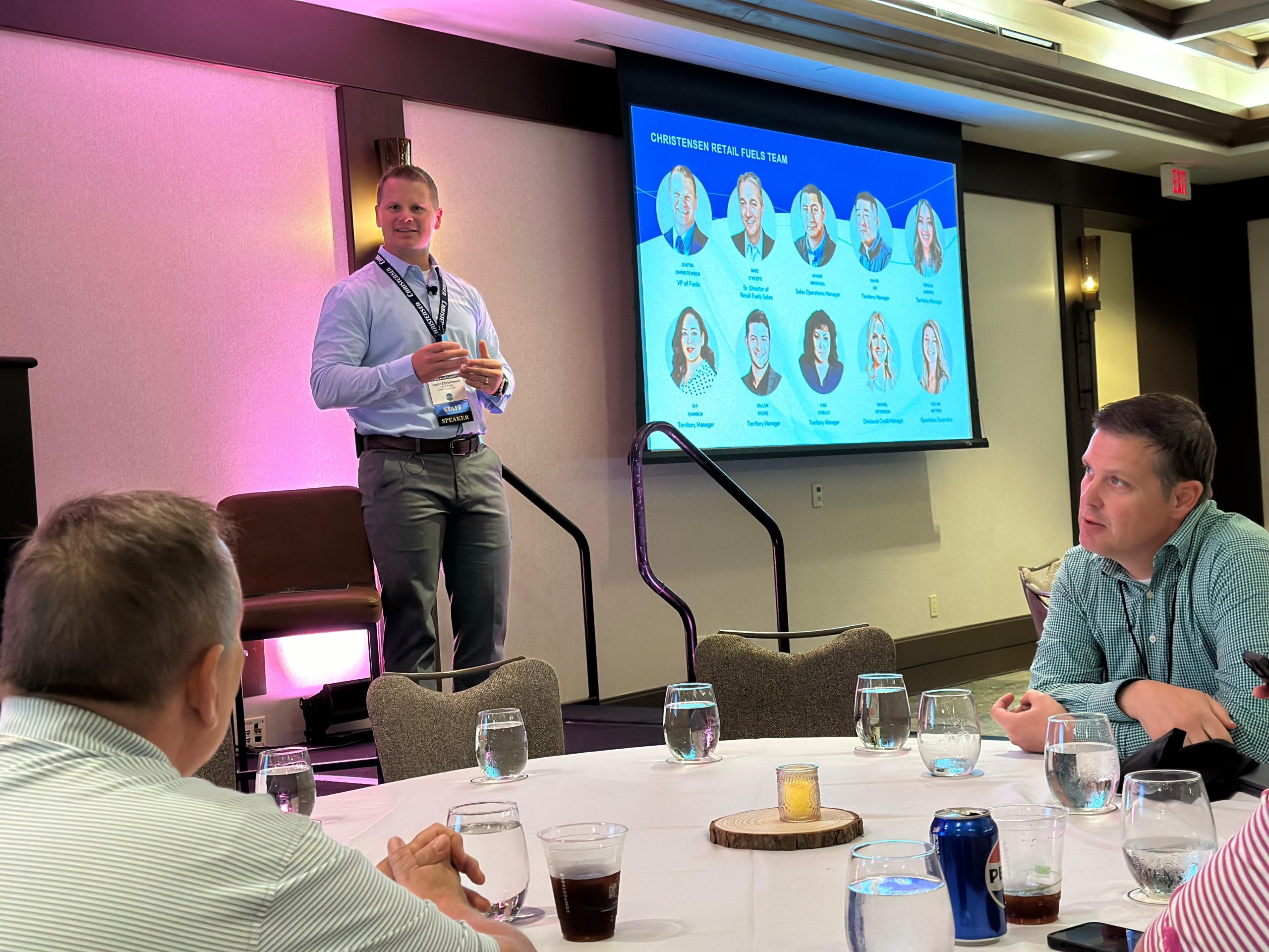 Justin Christensen Introducing His Team